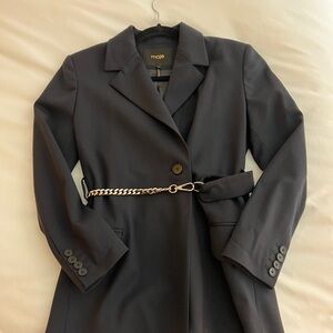 Maje Elegant Black Jacket with Gold Accents